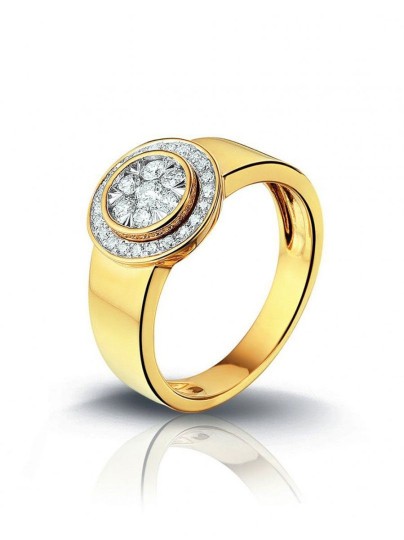 Gouden ring met diamant 0.39 crt