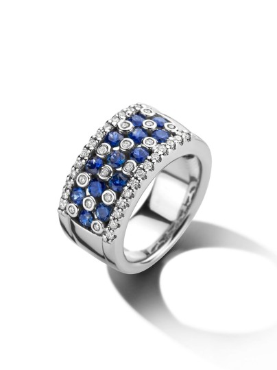 Witgouden ring met saffier en diamant - Special edition