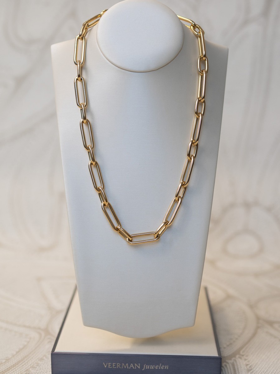 Schakelcollier 18krt geelgoud
