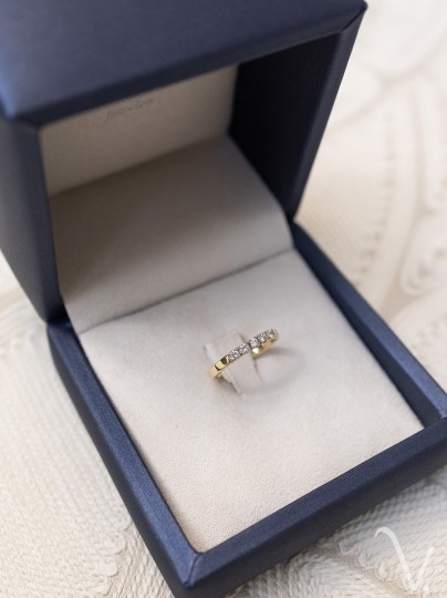 Vintage Alliance ring met 5 briljanten 0,25 crt 