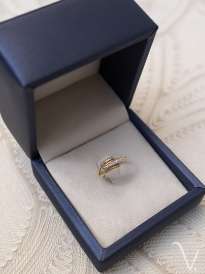 Vintage slagring met zirkonia