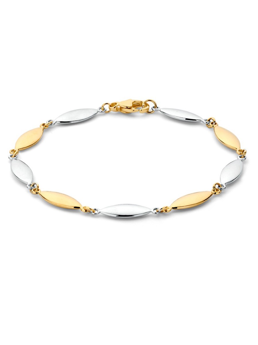 Bicolor armband met ovale elementen