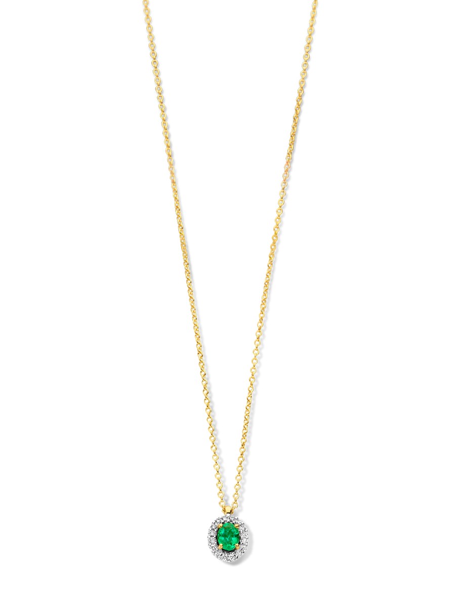 bicolor collier met smaragd en diamant 006crt