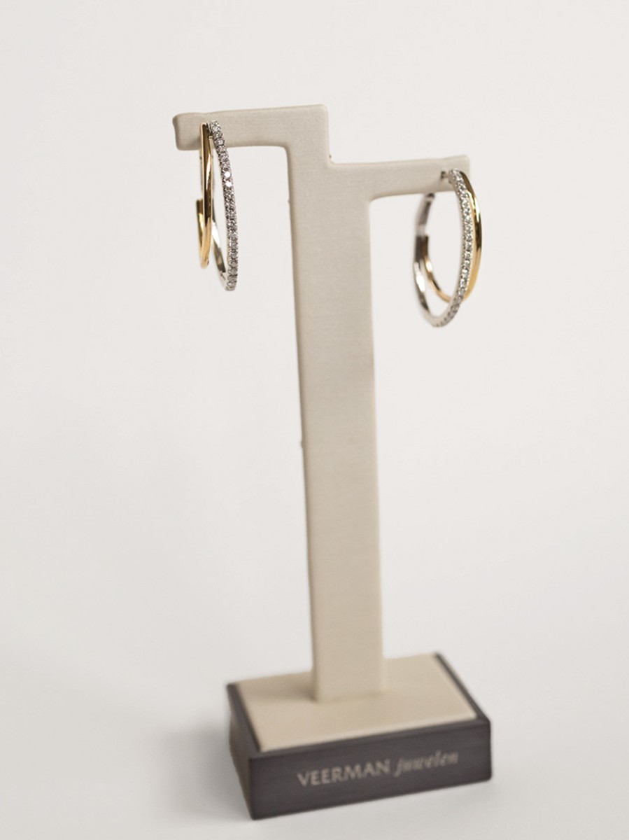 Bicolor creolen briljant 0.49crt