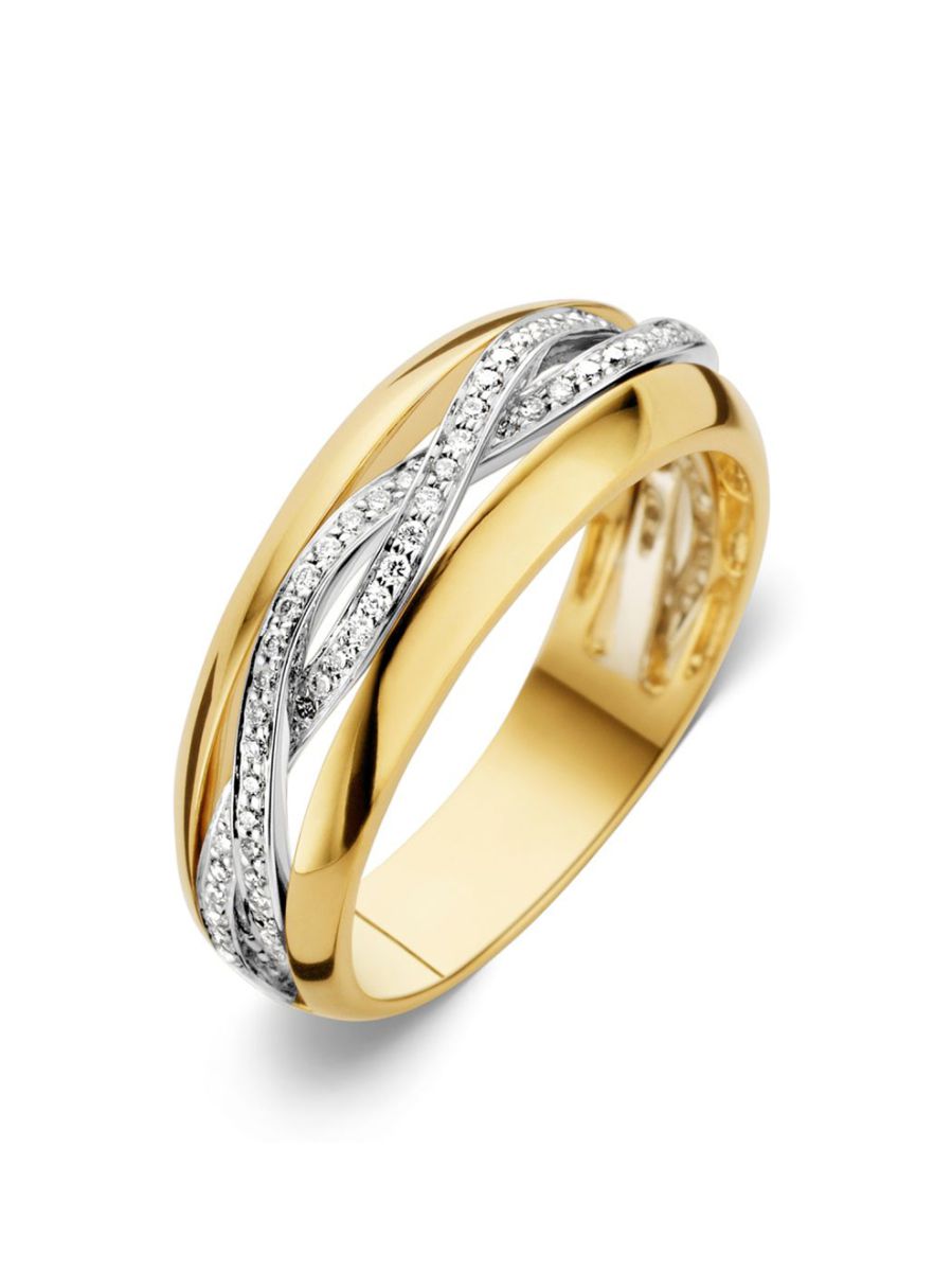 bicolor gouden ring met briljant1