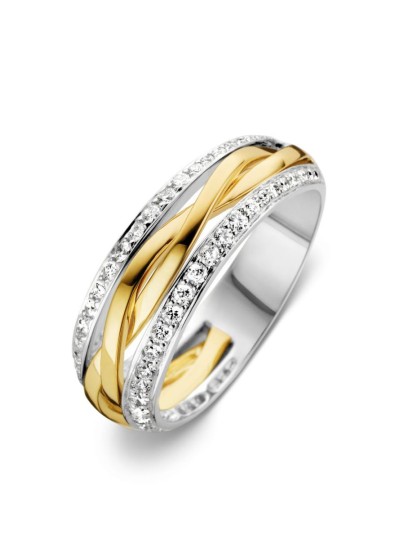 Bicolor gouden ring met briljant 0,47crt.
