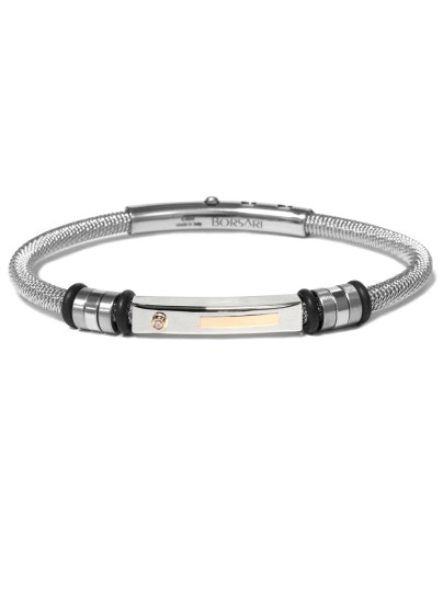 Stalen armband met roségoud BR-AUD01DB Stalen armband met roségoud BR-AUD01DB