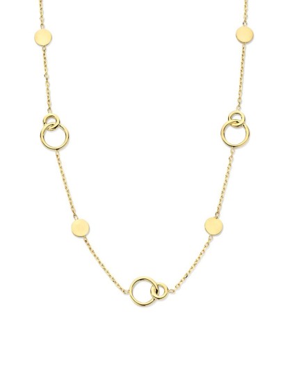 Geelgouden collier met elementen