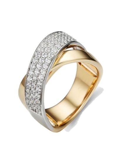 Crossover ring met briljant Crossover ring met briljant