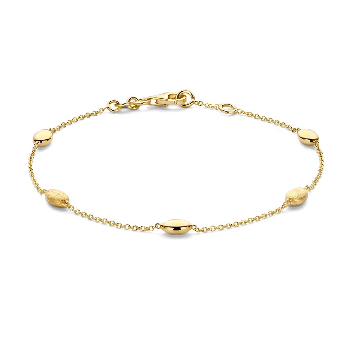 Geelgouden armband met speelse elementen