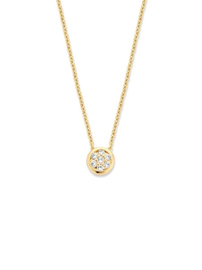 Geelgouden collier met briljant 0,09crt.