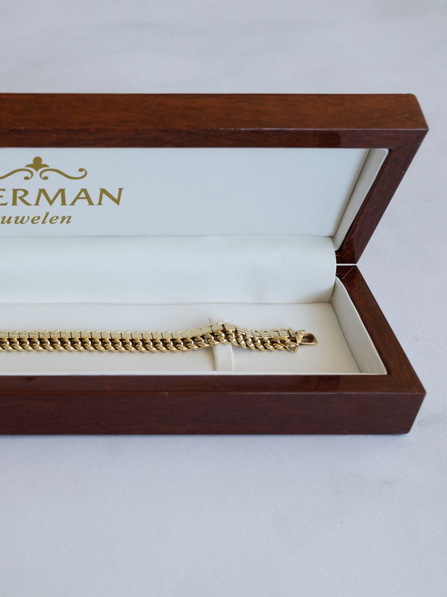 geelgouden vintage schakel armband 14k