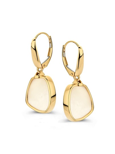 Geelgouden oorhaken met parelmoer