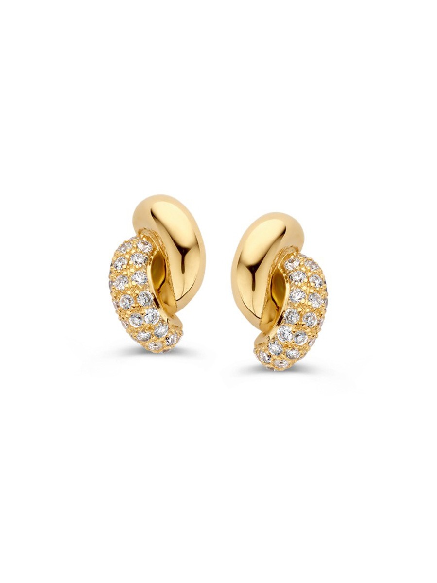 Oorstekers knoopje briljant 0,15 crt.