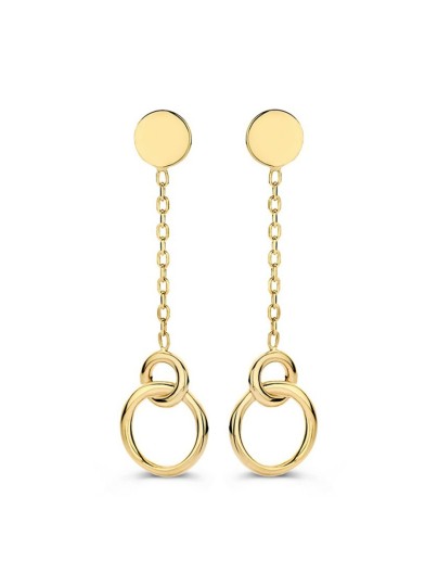Geelgouden oorstekers met verbonden schakels