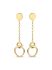 Geelgouden oorstekers met verbonden schakels