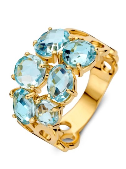 Ring geelgoud met topazen