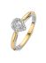 Bicolor entourage ring met peer diamant