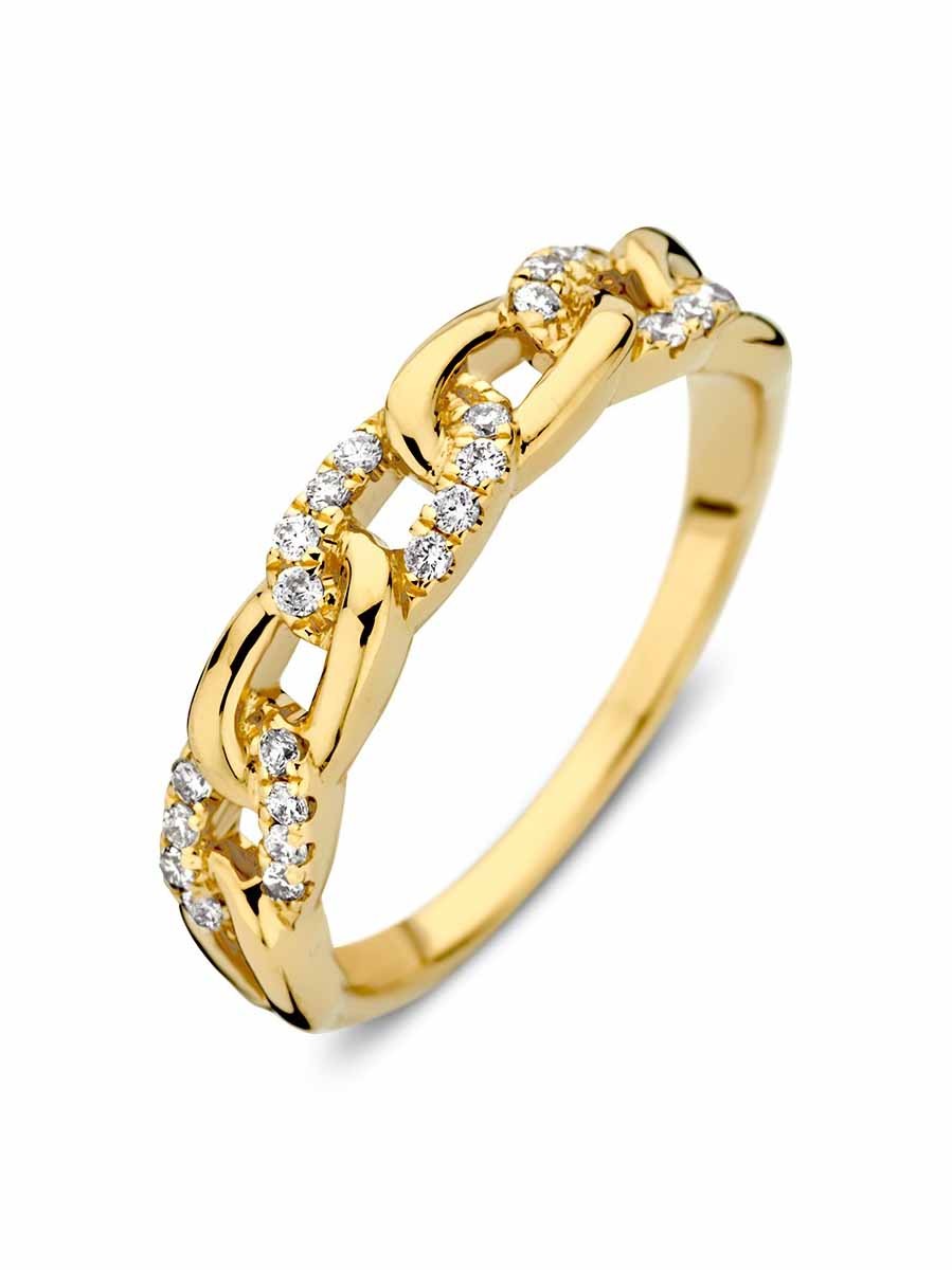 Ring geelgoud briljant 0.19 crt. Ring geelgoud briljant 0.19 crt.