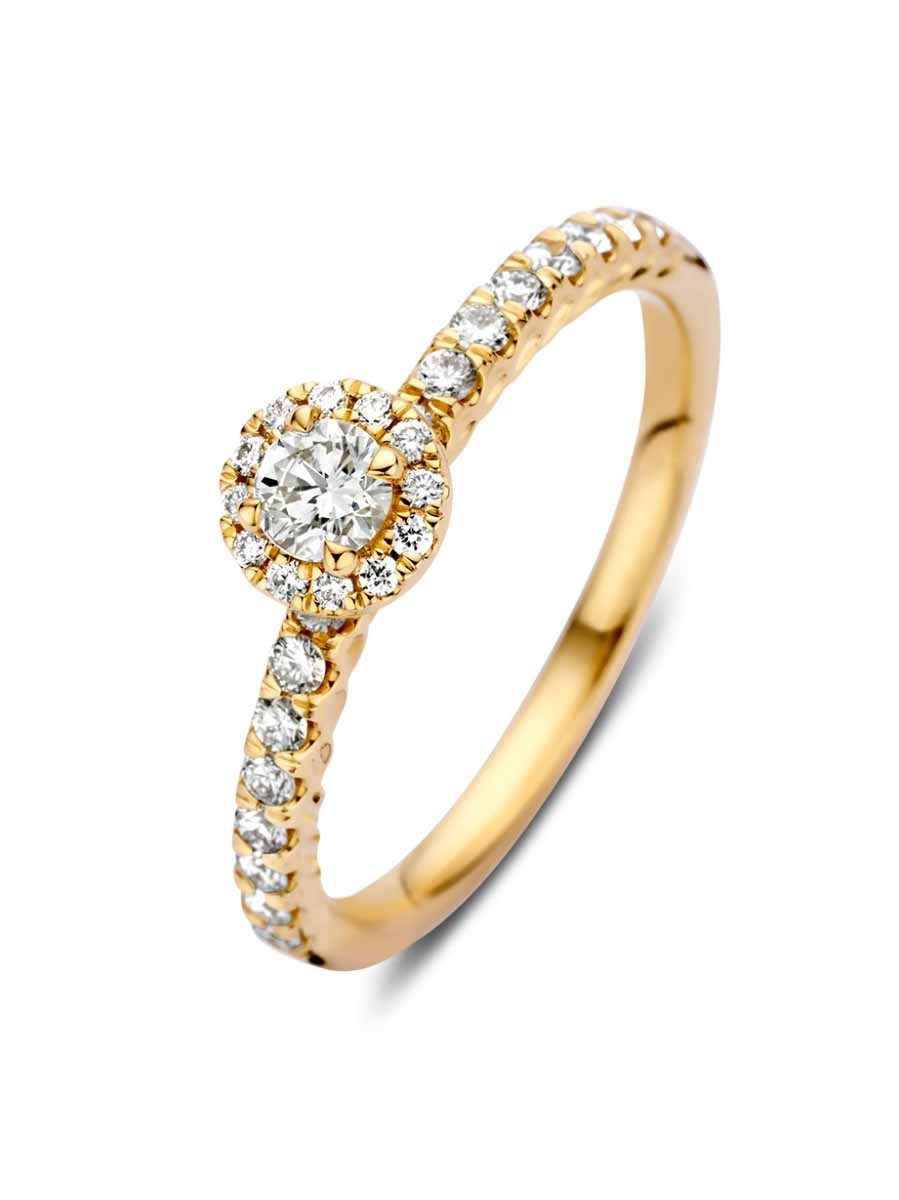Ring geelgoud briljant 0.50 crt. Ring geelgoud briljant 0.50 crt.