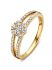 Geelgouden rozet ring met diamant 055crt.