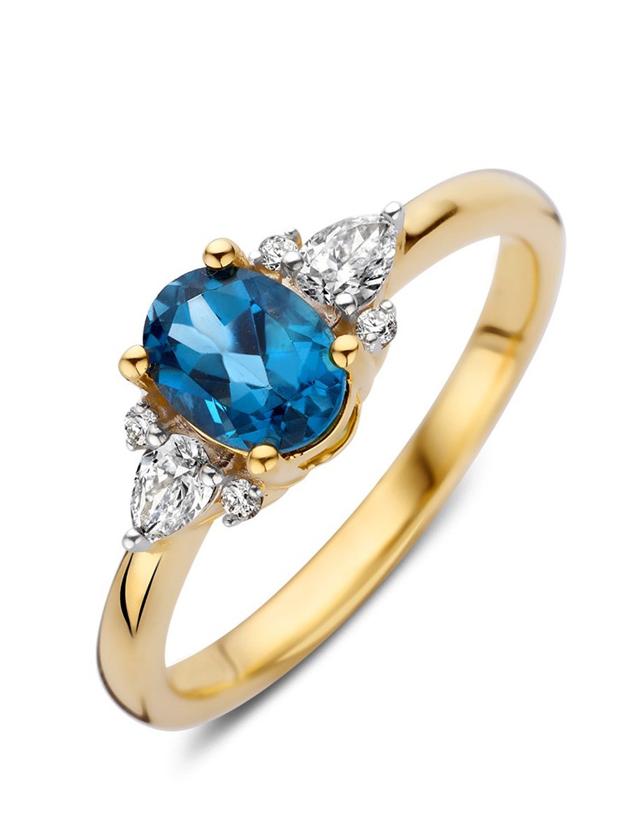 Ring geelgoud topaas + briljant Ring geelgoud topaas + briljant