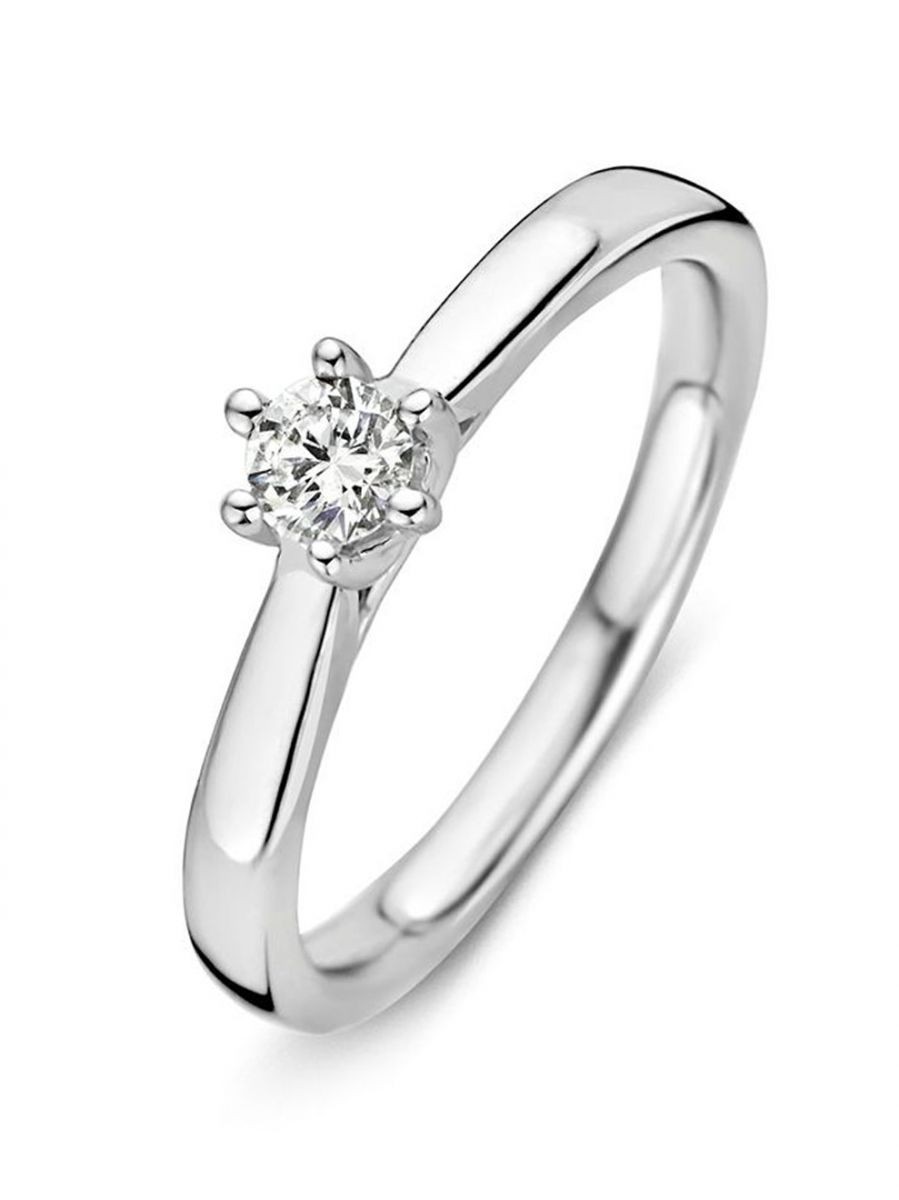 Witgouden ring met briljant 0,24crt.