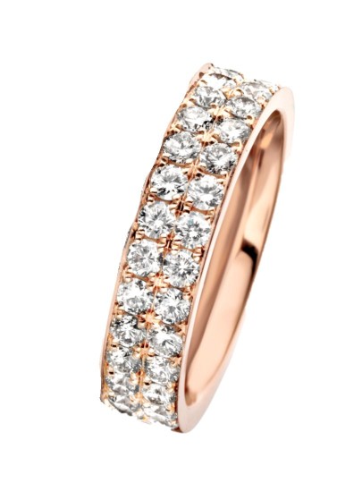 Roségouden ring pavé met diamant Roségouden ring pavé met diamant
