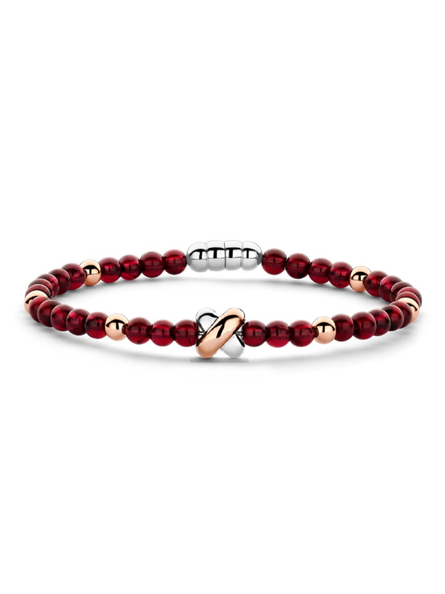 TM2254RG(2P) - armband Kisses granaat