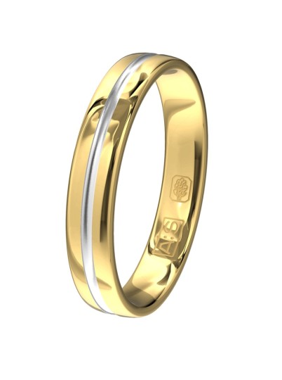 Trouwring bicolor met groef