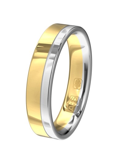 Trouwring bicolor met lijn