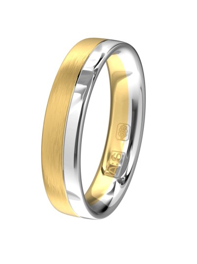 Trouwring bicolor mat/glans