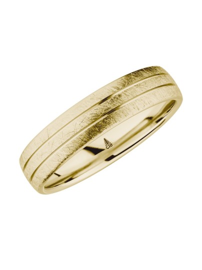 Trouwring geelgoud ijsmat