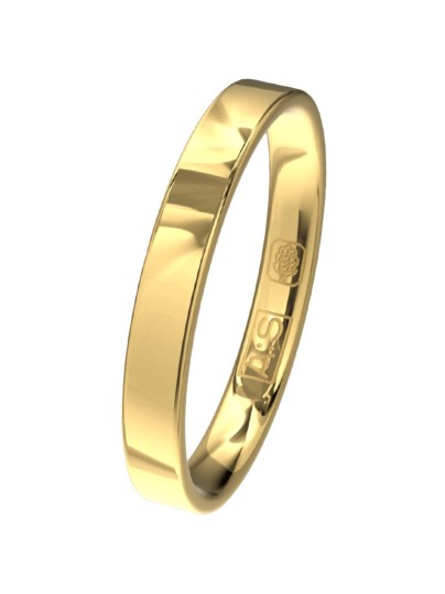 Trouwring geelgoud vlak 3mm