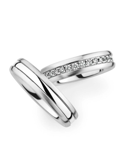 Trouwringen witgoud mat/glans