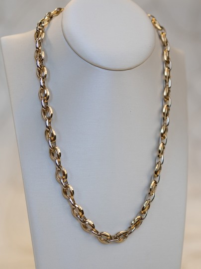 Vintage bicolor collier met fantasieschakels