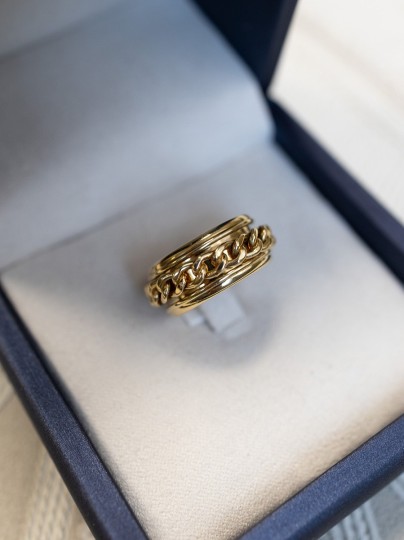 Vintage geelgouden schakelring