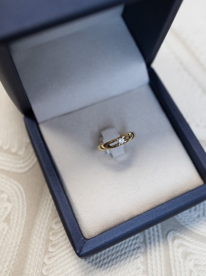 Vintage Geelgouden solitairring