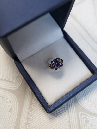 Vintage Ring geelgoud met amethist