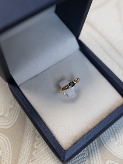 Vintage ring met london blue topaas