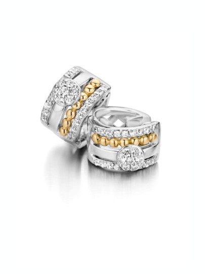 Zilver met goud creolen