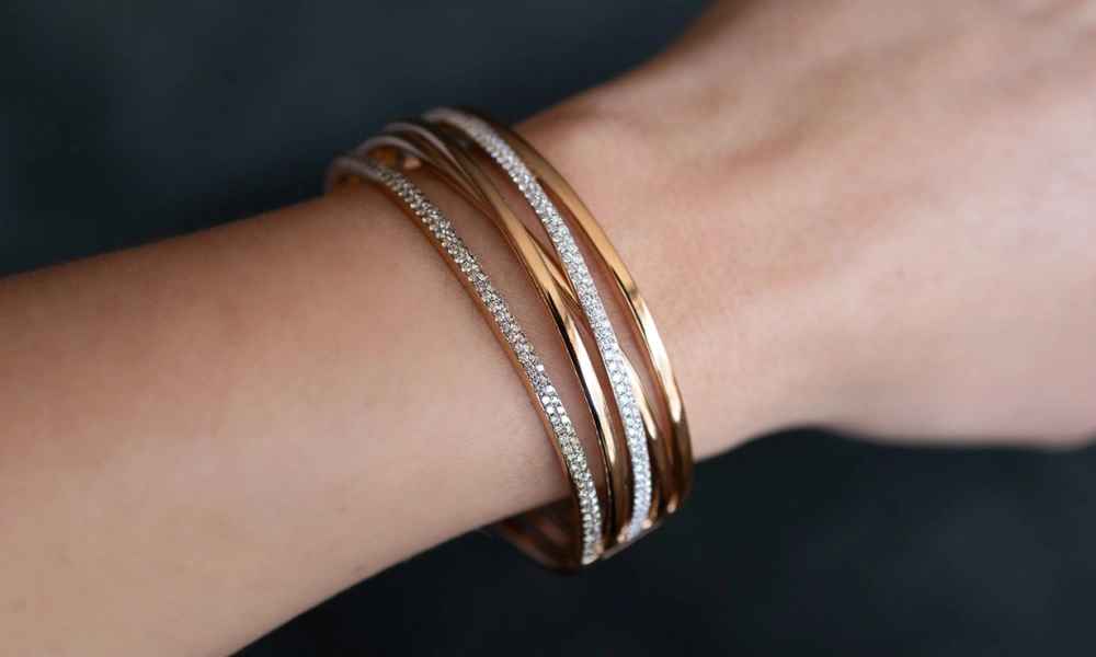 Ontdek de Al Coro Serenata armband roségoud met briljanten